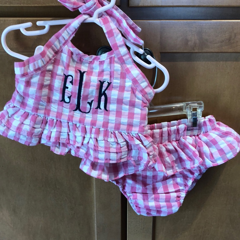 Monogrammed EKL 2 Pc Swimsuit- little girls size 3T